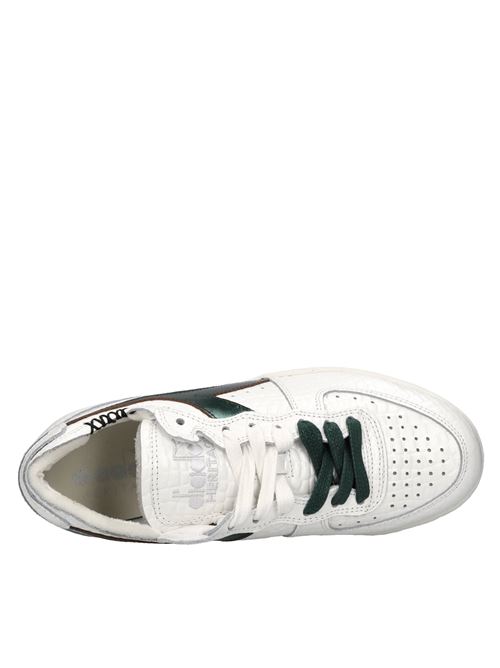 Sneakers in pelle DIADORA HERITAGE | MI BASKET ROW CUT COCCO WBIANCO-VERDE